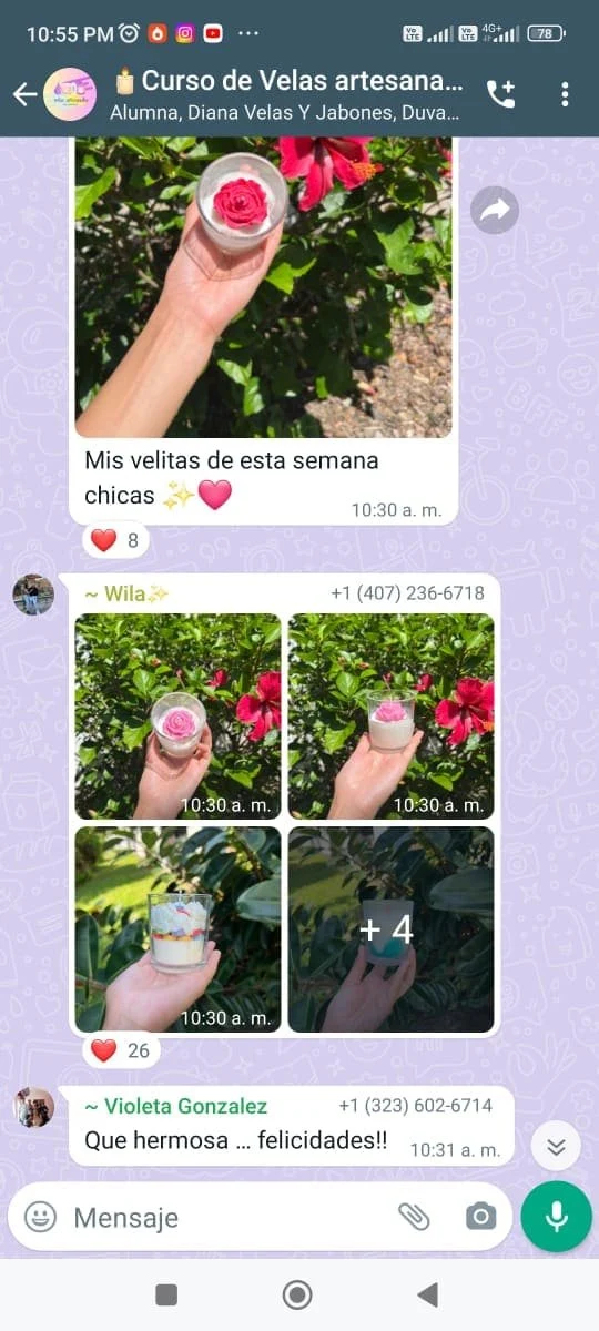 Captura original de testimonio 4 de la comunidad del curso